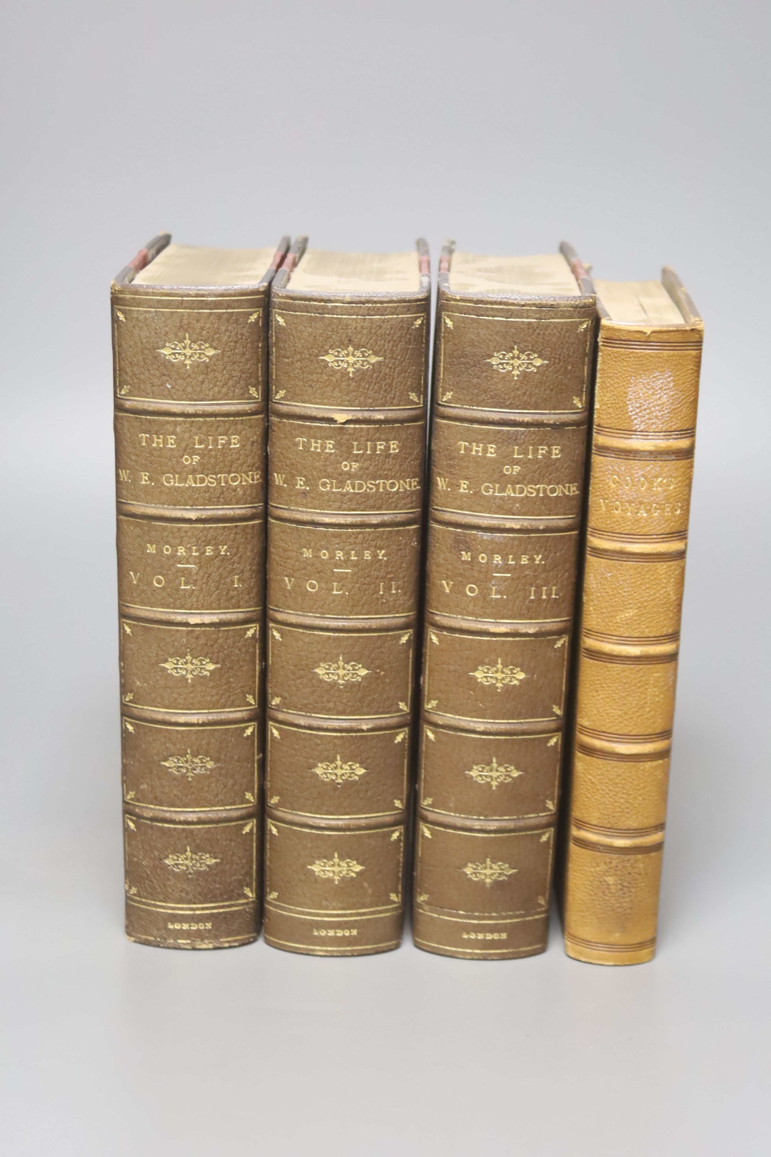 Morley, John - The Life of William Ewart Gladstone, 3 vols, 8vo, half calf, MacMillan, 1904